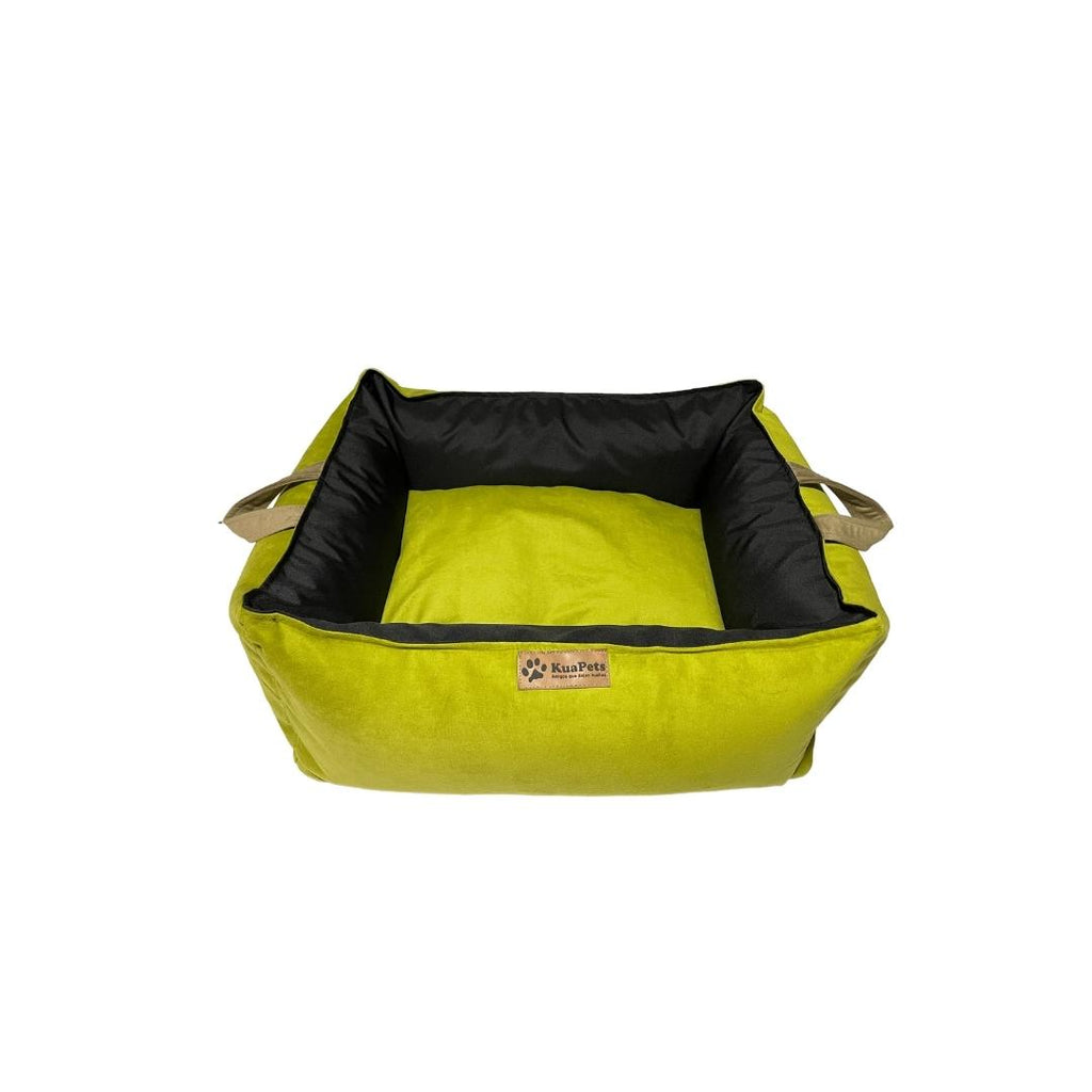 Cama para perro modelo nido Kuapets verde pistacho-negro