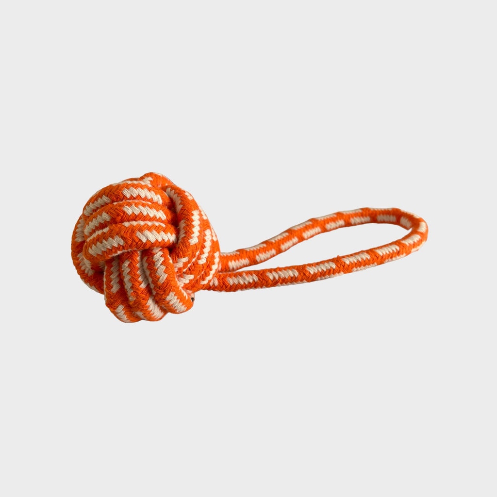 Juguete de cuerda con pelota para morder extra resistente