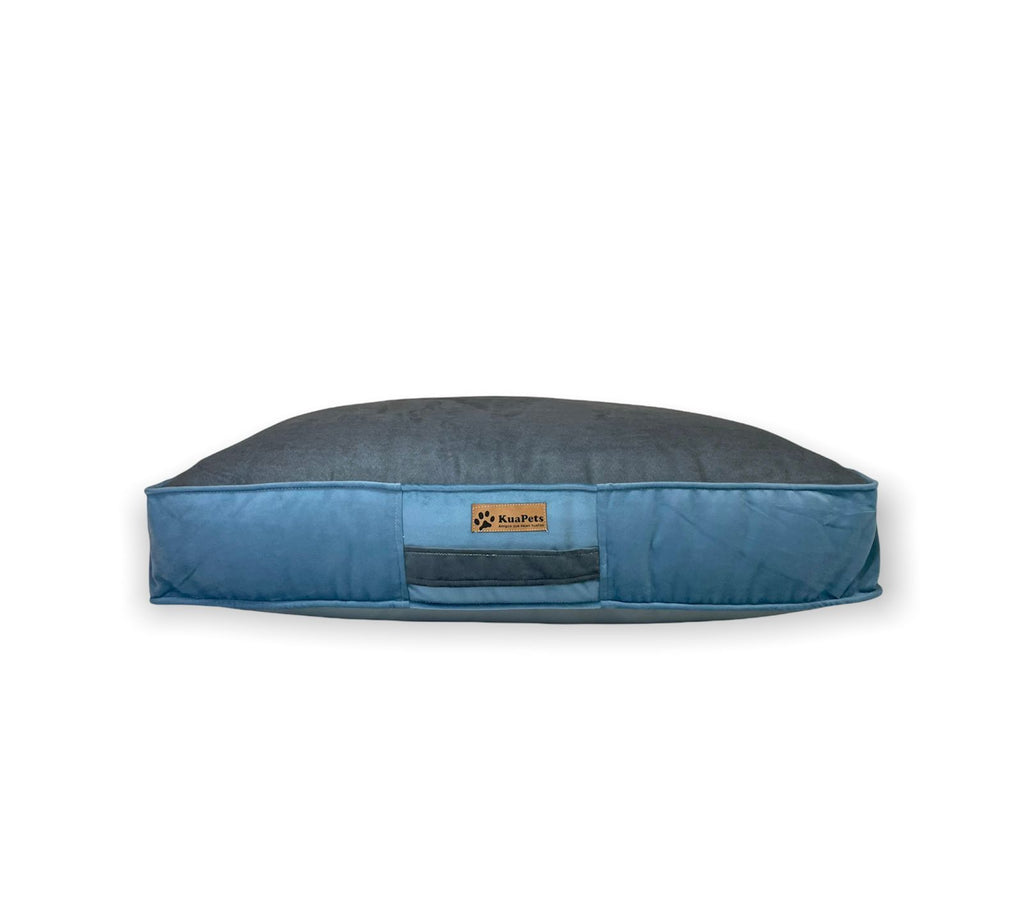 Cama para mascota modelo origen Kuapets gris - azul petróleo