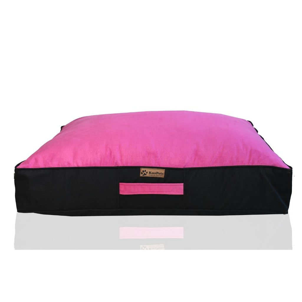 Cama para perro modelo origen – extra suave y resistente color fucsia - negro