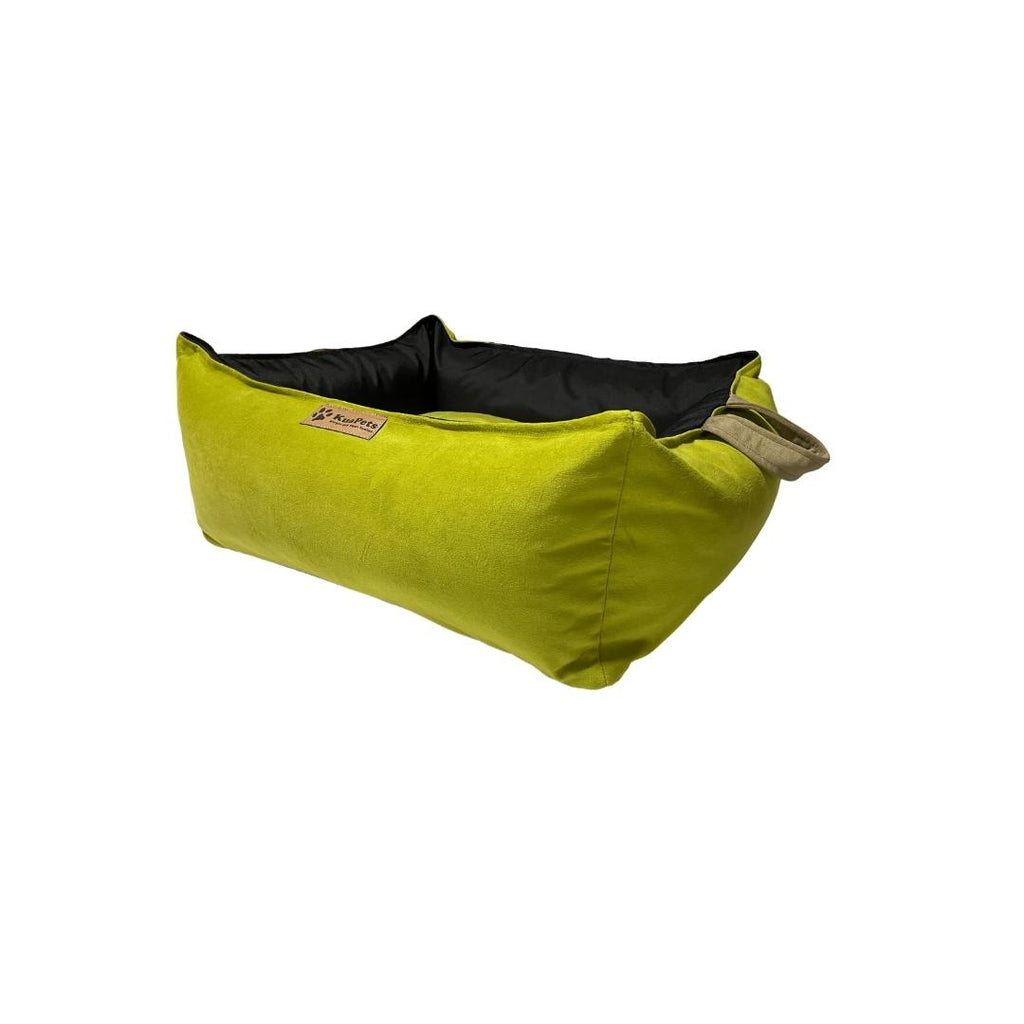 Cama para perro modelo nido Kuapets verde pistacho-negro