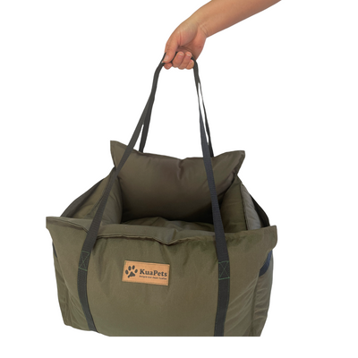 Cama de viaje para perro Kuapets olivo
