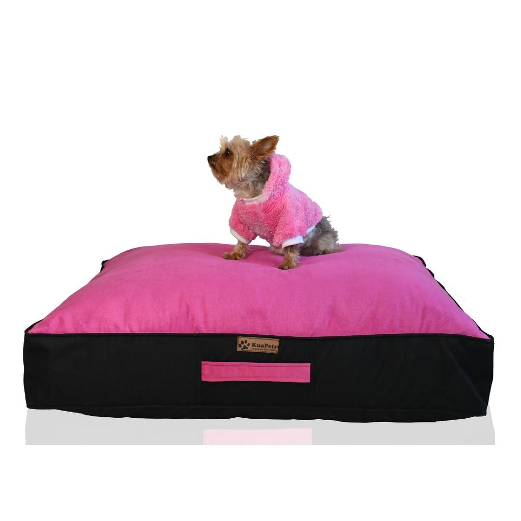Cama para perro modelo origen – extra suave y resistente color fucsia - negro