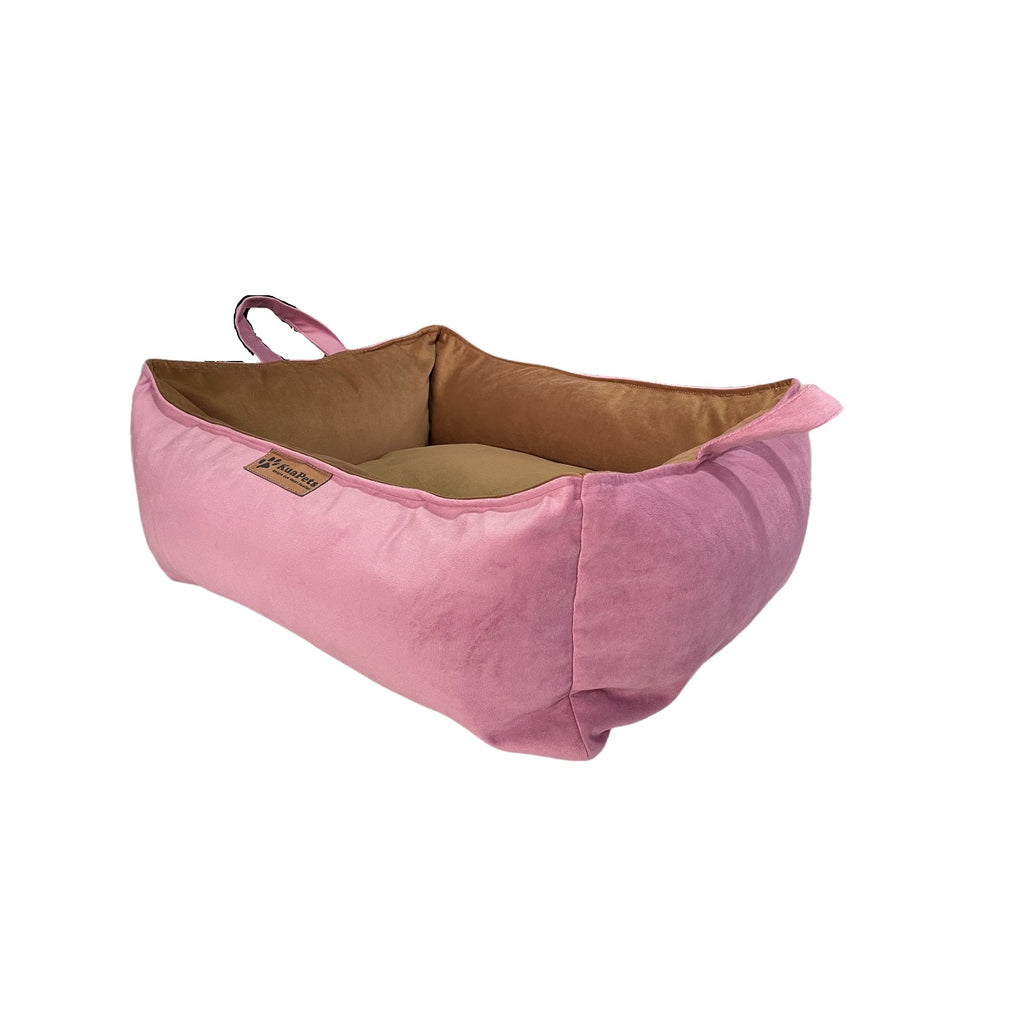 Cama para perro modelo nido kuapets palo rosa - café