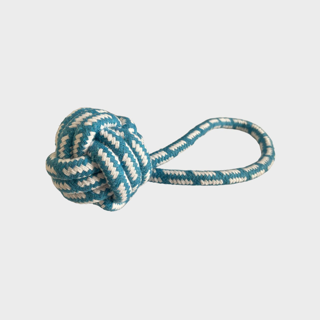 Juguete de cuerda con pelota para morder extra resistente