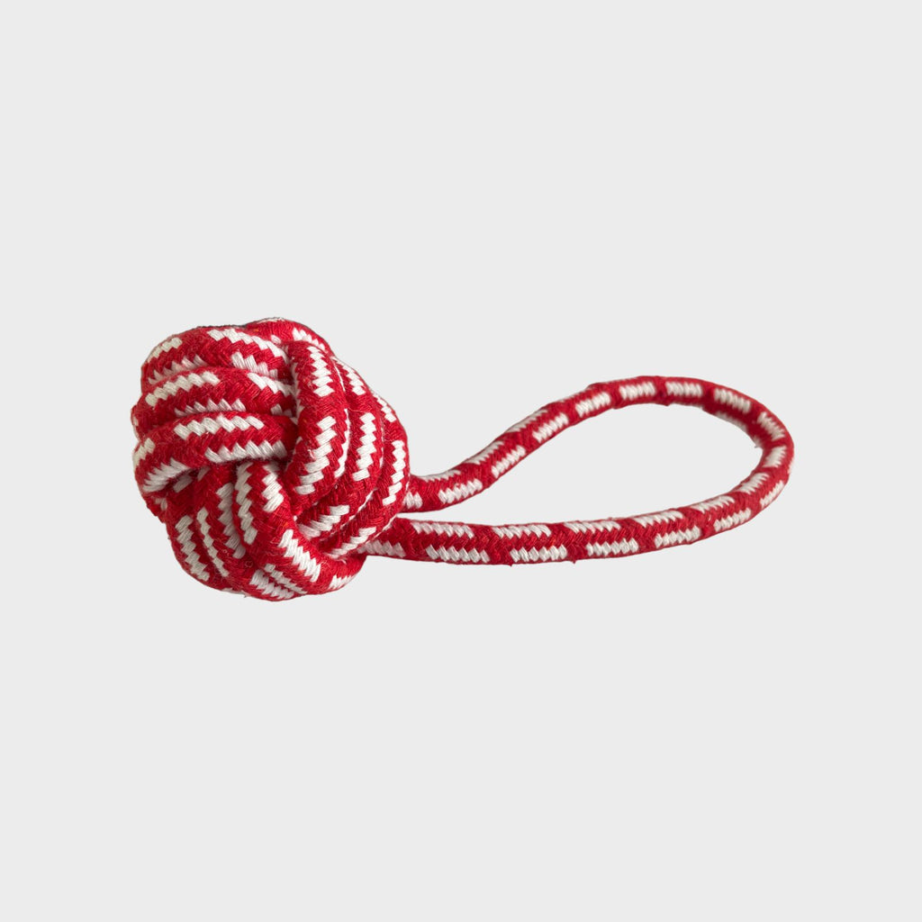 Juguete de cuerda con pelota para morder extra resistente