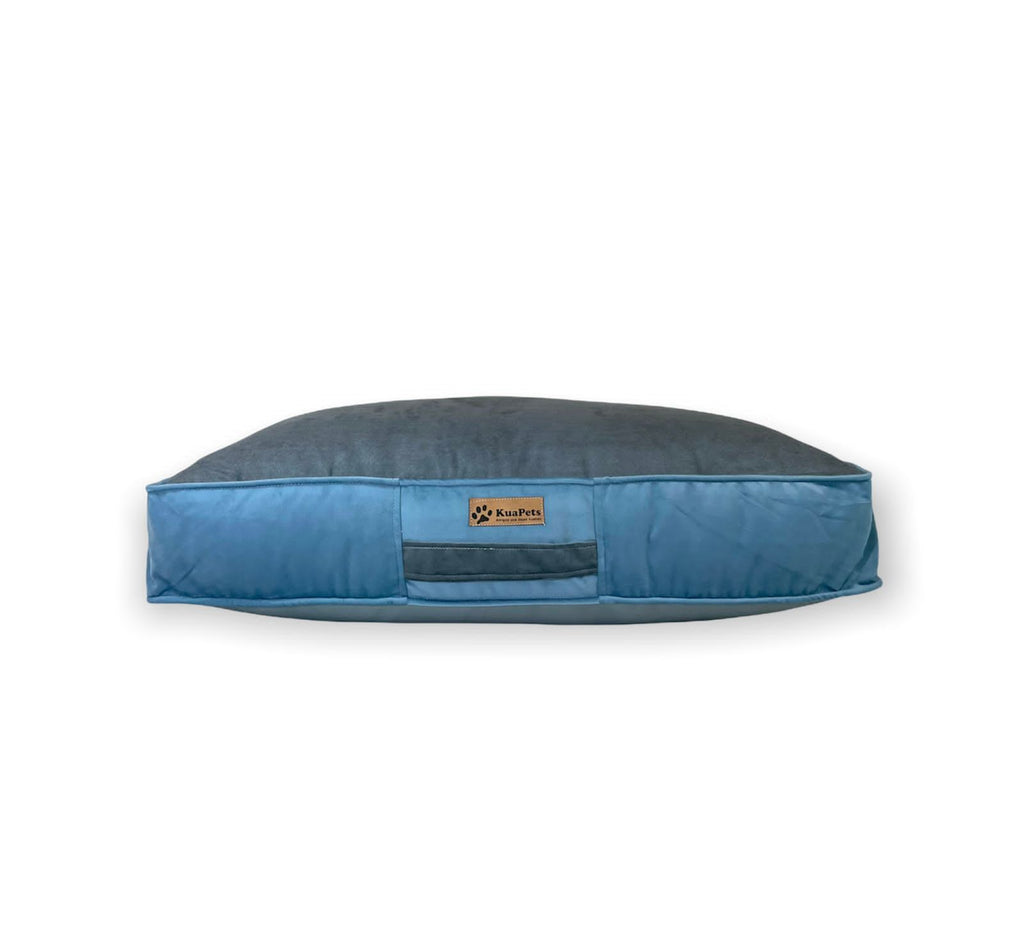 Cama para mascota modelo origen Kuapets gris - azul petróleo