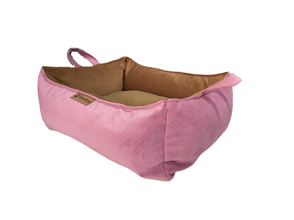 Cama para perro modelo nido kuapets palo rosa - café