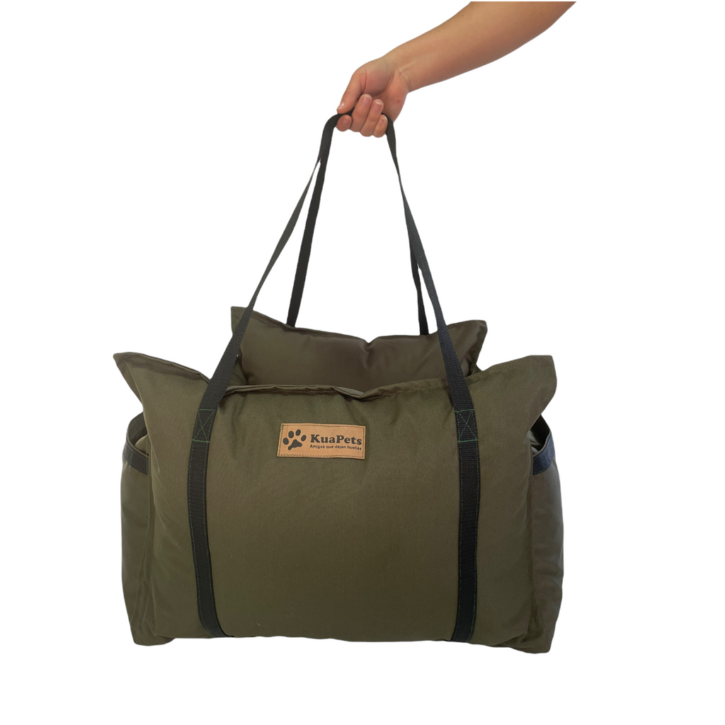 Cama de viaje para perro Kuapets olivo
