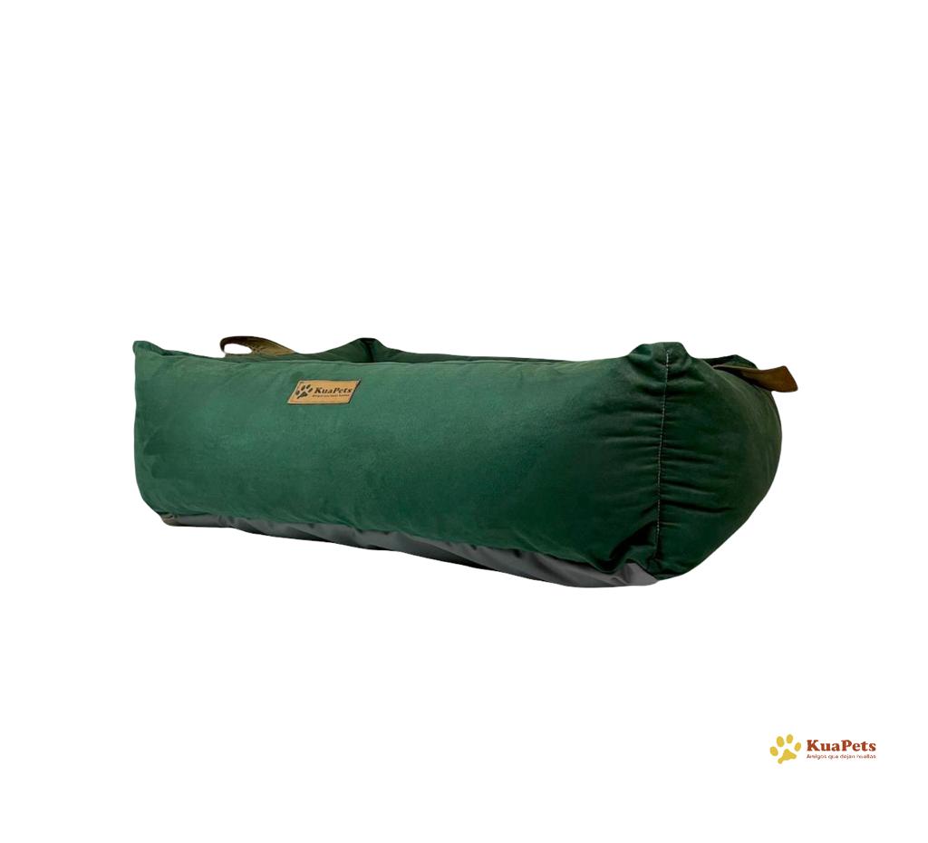 Cama para mascota modelo nido Kuapets verde botella