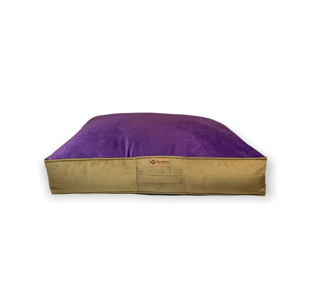 Cama para perros modelo origen Kuapets morado-café