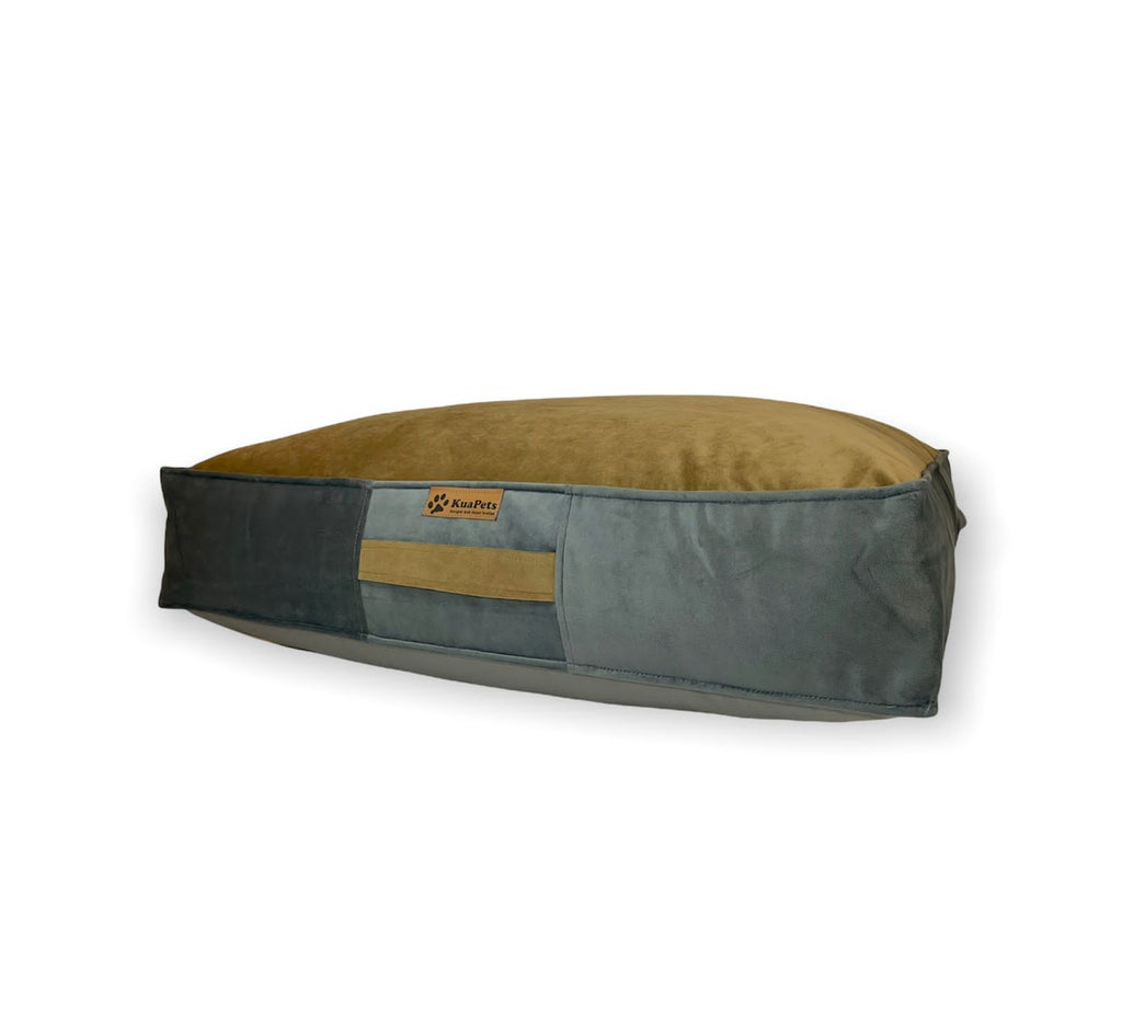 Cama para mascotas modelo origen Kuapets café-gris